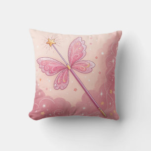 Magic Wand & Fairy Wings Nursery Art – Sparkly Cushion
