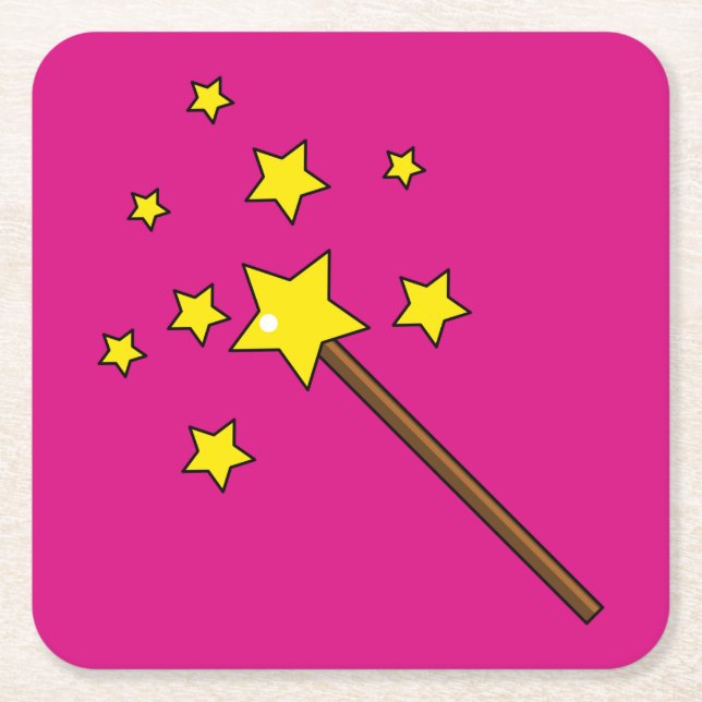Magic Wand Square Paper Coaster (Front)