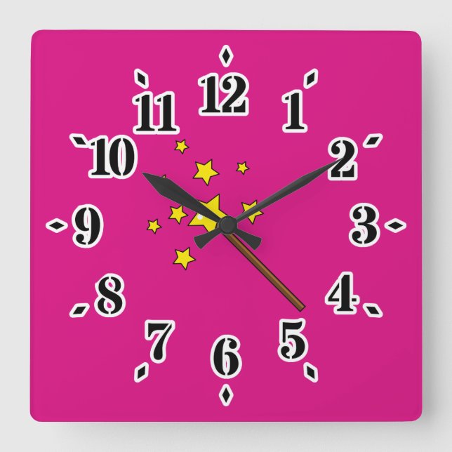 Magic Wand Square Wall Clock (Front)