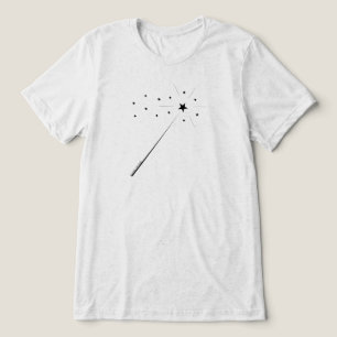 Magic Wand with Stars & Sparkles in Black Tri-Blend Shirt