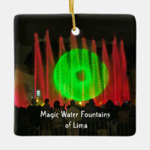 Magic Water Fountains of Lima, Peru Ceramic Tree Decoration