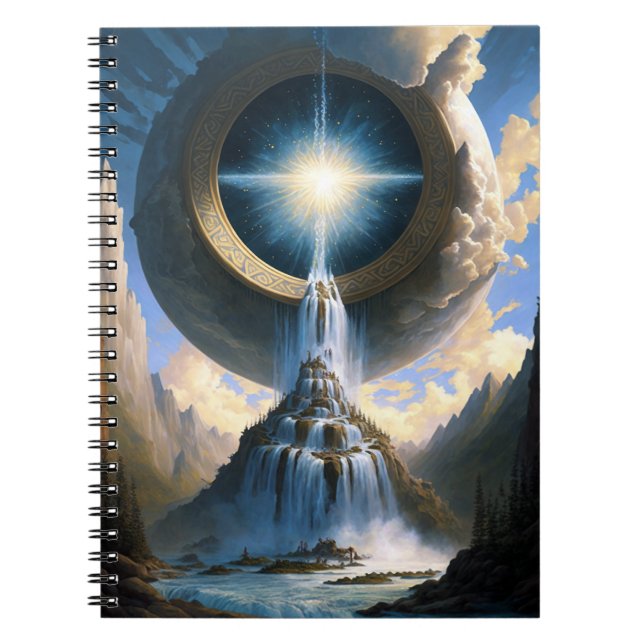 Magic Waterfall Surreal Fantasy Art Notebook (Front)