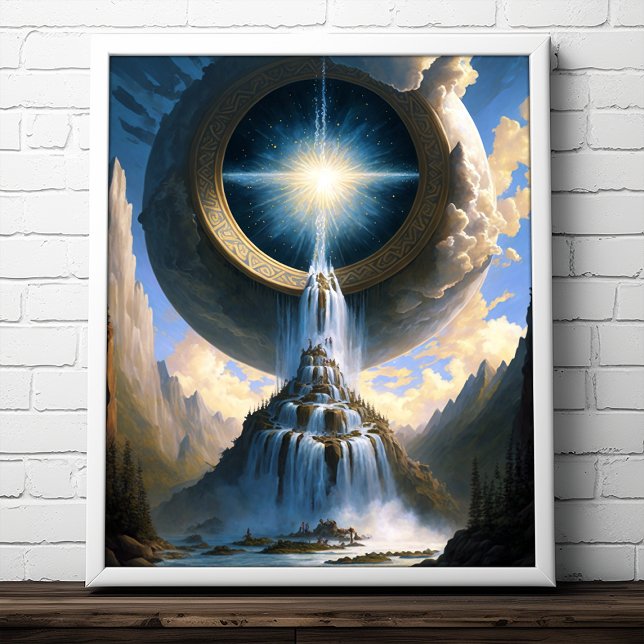 Magic Waterfall Surreal Fantasy Art Poster (Creator Uploaded)