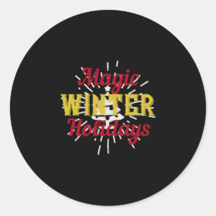 Magic Winter Holidays Classic Round Sticker
