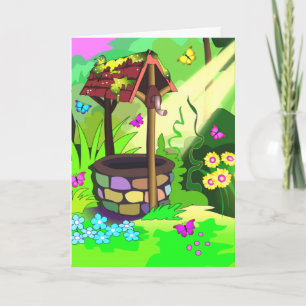 Magic Wishing Well Greeting Cards Vertical
