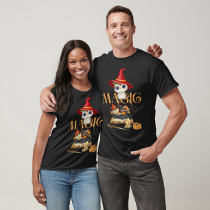 Magic Witch Owl Fall Themed T-Shirt
