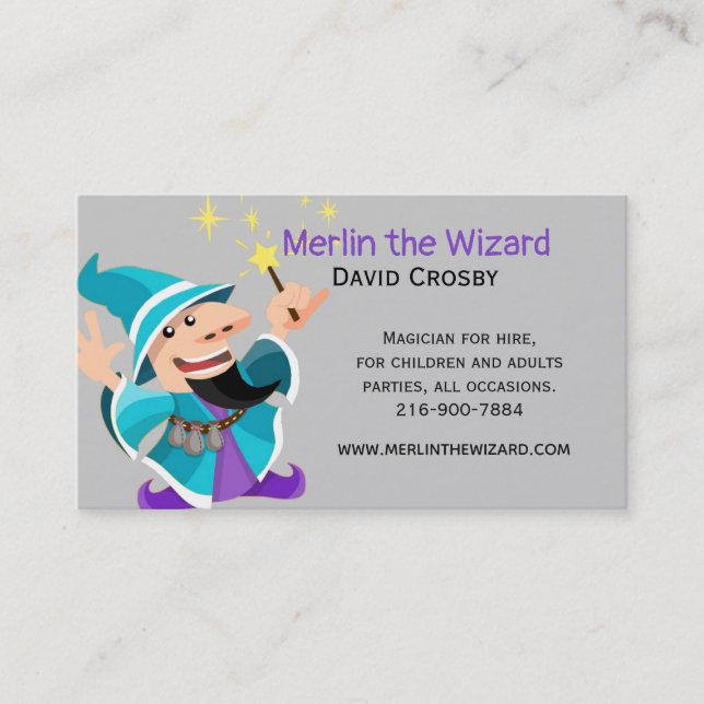 Magic Wizard Business Card (Front)