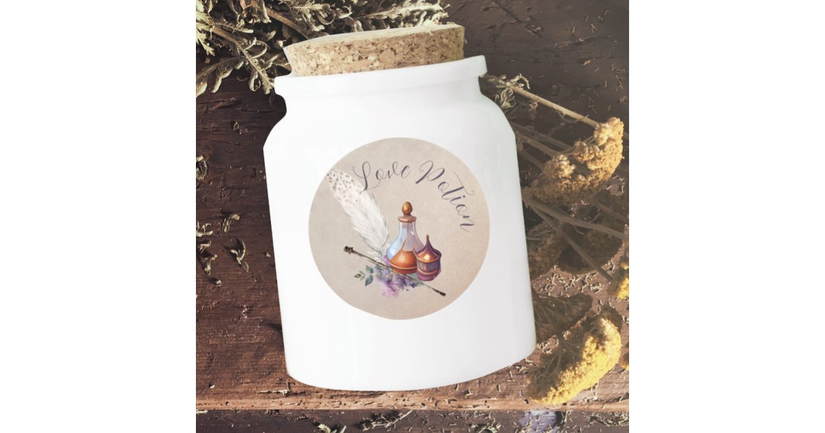 Magic Wizard Watercolor Love Potion Classic Round Sticker | Zazzle