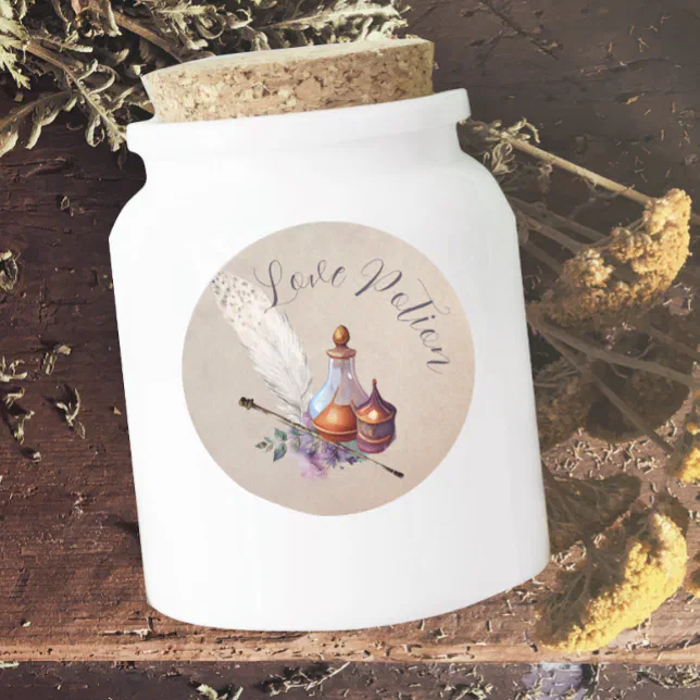 Magic Wizard Watercolor Love Potion Classic Round Sticker | Zazzle