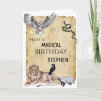 Magic Wizard Witch School Owl Birthday 