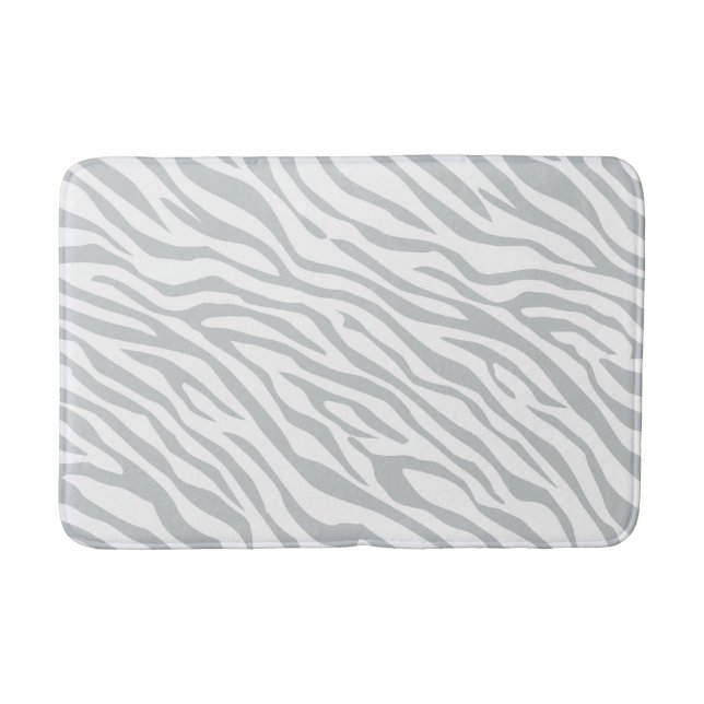 Magic Zebra Stripes Click to Customise Grey Colour Bath Mat (Front)