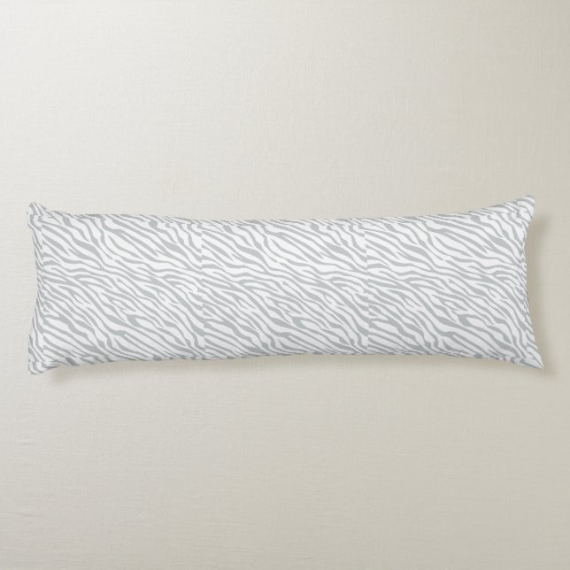 Magic Zebra Stripes Click to Customise Grey Colour Body Cushion (Back)