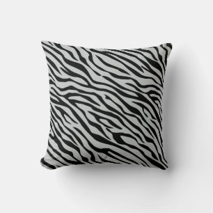 Magic Zebra Stripes Click to Customise Grey Colour Cushion