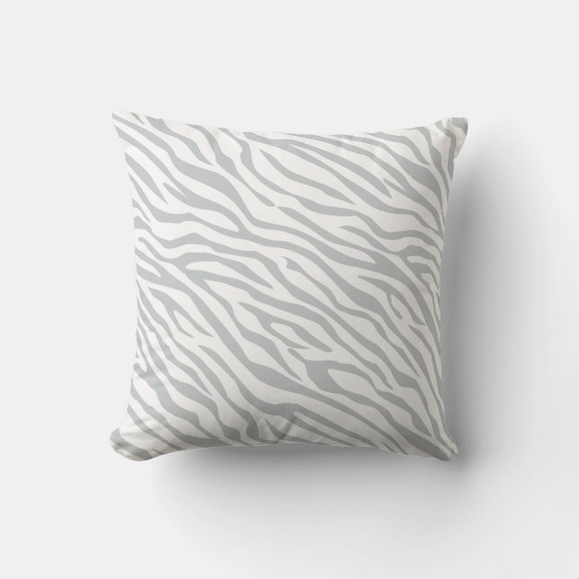 Magic Zebra Stripes Click to Customise Grey Colour Cushion (Front)