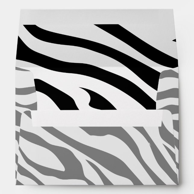 Magic Zebra Stripes Click to Customise Grey Colour Envelopes (Back (Bottom))