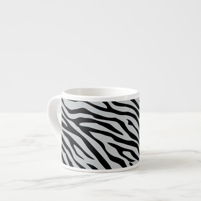 Magic Zebra Stripes Click to Customise Grey Colour Espresso Cup (Front Left)