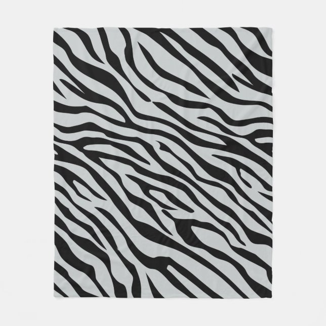 Magic Zebra Stripes Click to Customise Grey Colour Fleece Blanket (Front)