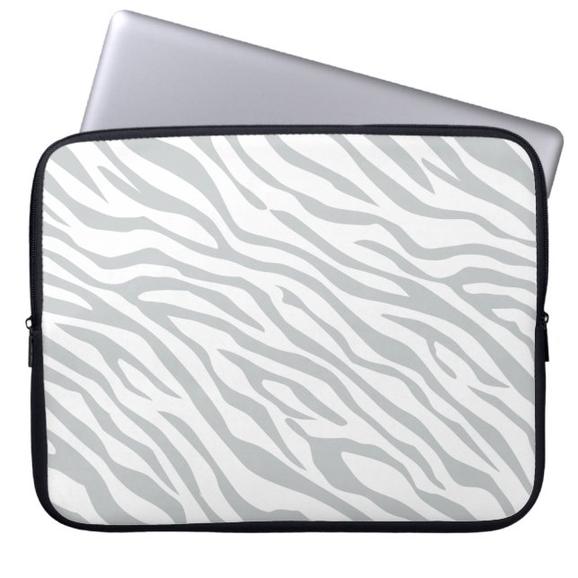 Magic Zebra Stripes Click to Customise Grey Colour Laptop Sleeve (Front)
