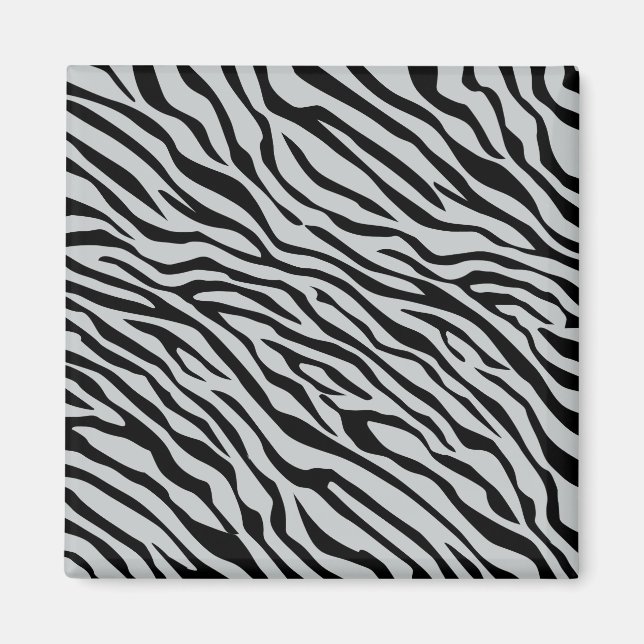Magic Zebra Stripes Click to Customise Grey Colour Magnet (Front)