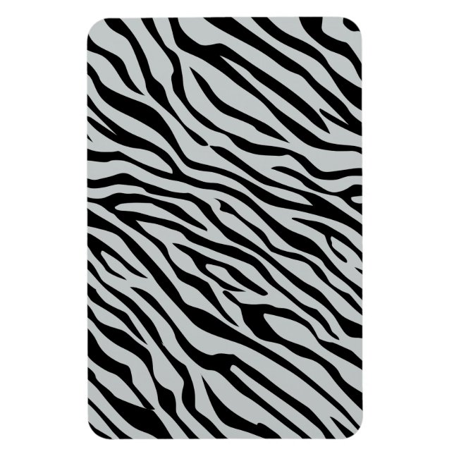 Magic Zebra Stripes Click to Customise Grey Colour Magnet (Vertical)