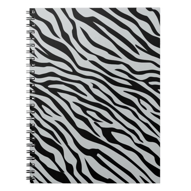 Magic Zebra Stripes Click to Customise Grey Colour Notebook (Front)