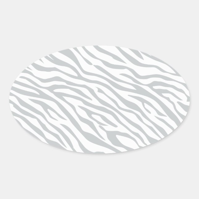 Magic Zebra Stripes Click to Customise Grey Colour Oval Sticker (Front)
