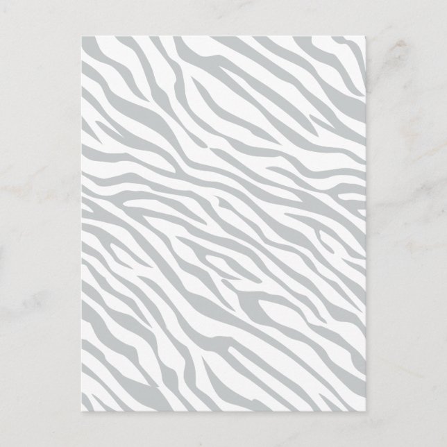 Magic Zebra Stripes Click to Customise Grey Colour Postcard (Front)