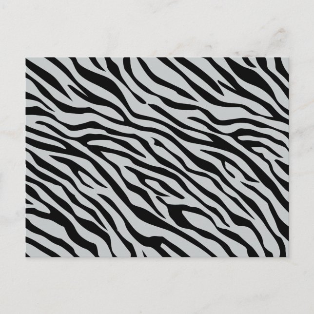 Magic Zebra Stripes Click to Customise Grey Colour Postcard (Front)