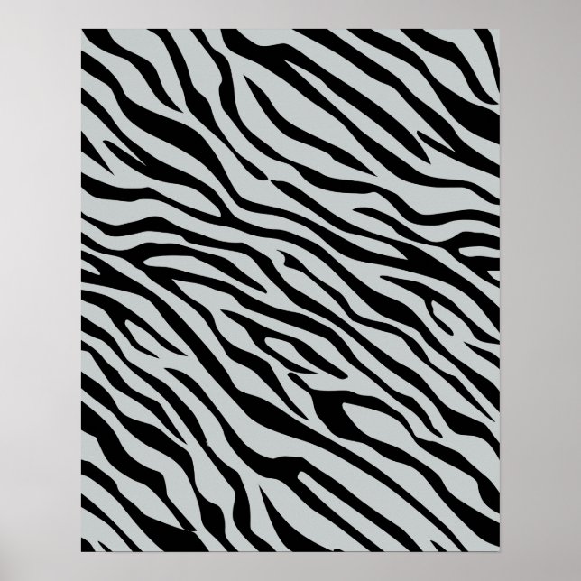 Magic Zebra Stripes Click to Customise Grey Colour Poster (Front)