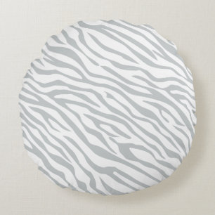 Magic Zebra Stripes Click to Customise Grey Colour Round Cushion