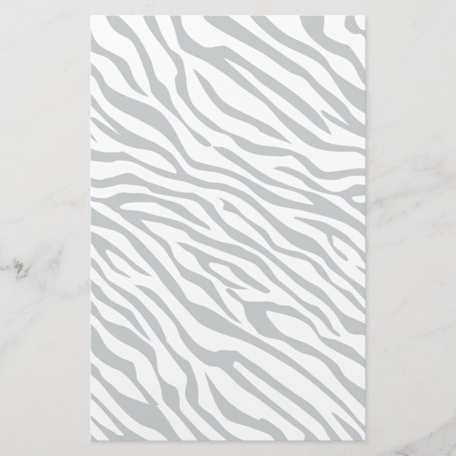 Magic Zebra Stripes Click to Customise Grey Colour Stationery (Front)