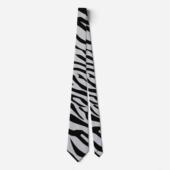 Magic Zebra Stripes Click to Customise Grey Colour Tie (Front)