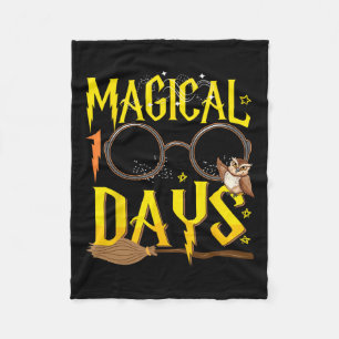 Magical 100 Days Of School Teacher Students Kids B Fleece Blanket