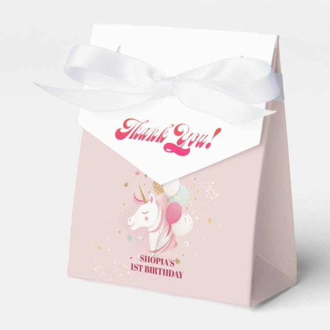 Magical 1st Birthday Unicorn Favour Box (Front Side)