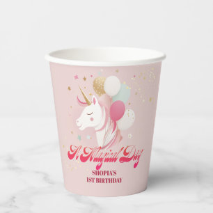 Magical 1st Birthday Unicorn Paper Cups