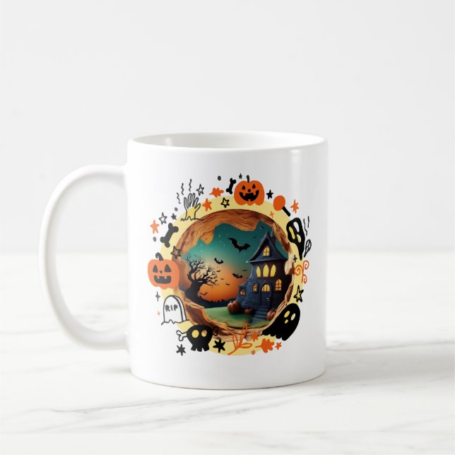 Magical 3D Halloween Portal Coffee Mug (Left)
