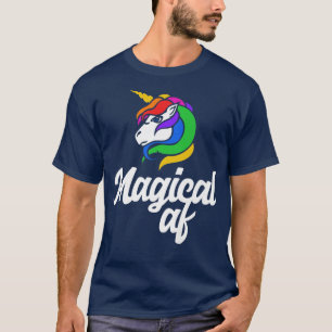 Magical AF Magic unicorn retro rainbow tee s