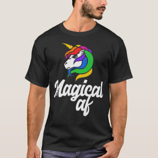 Magical AF Magic unicorn retro rainbow tee s