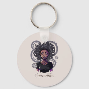 Magical Afro Woman Key Ring