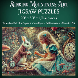 Magical Alice and Rabbit Wonderland Illustration Jigsaw Puzzle