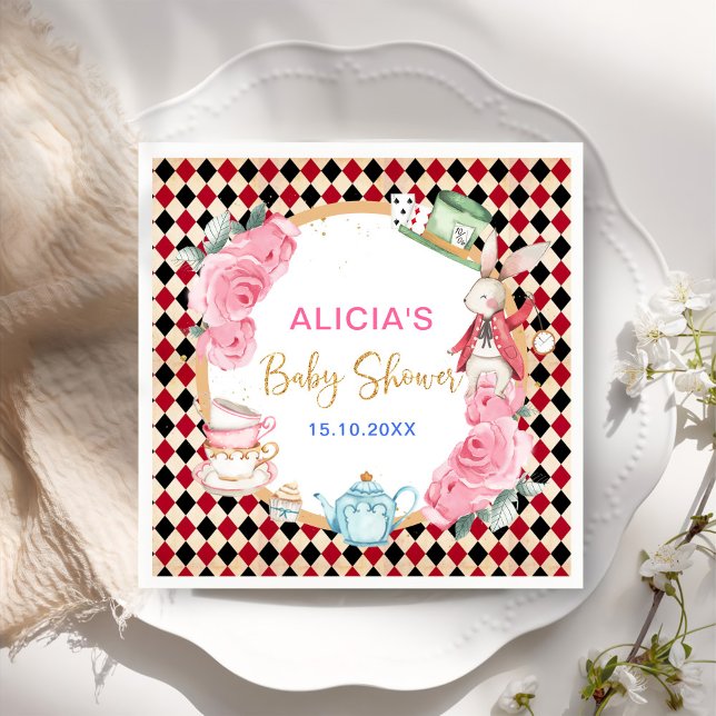 Magical Alice in Wonderland Baby Shower Tea Party Napkin (Creator Uploaded)