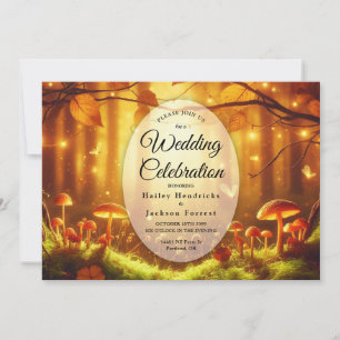 Magical Amber Forest Fairytale Wedding Invitation