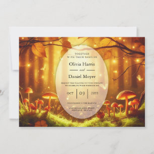 Magical Amber Forest Fairytale Wedding Invitation