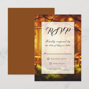Magical Amber Forest Fairytale Wedding RSVP Card