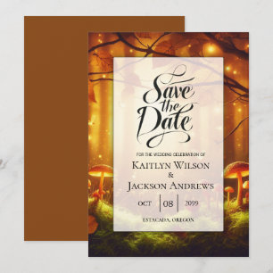 Magical Amber Forest Fairytale Wedding Save The Date
