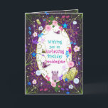 Magical and Enchanting Birthday, Granddaughter Card<br><div class="desc">Magical and whimiscal birthday greeting full of colour,  characters.  See other categories same image.  Inside and outside designed heavily.

Some flowers and vines provide by Original graphics (c)Delightful-Doodles (original artwork©delightful-doodles</div>