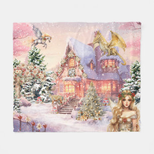 Magical and Whimsical Christmas Fairy Fleece Blanket