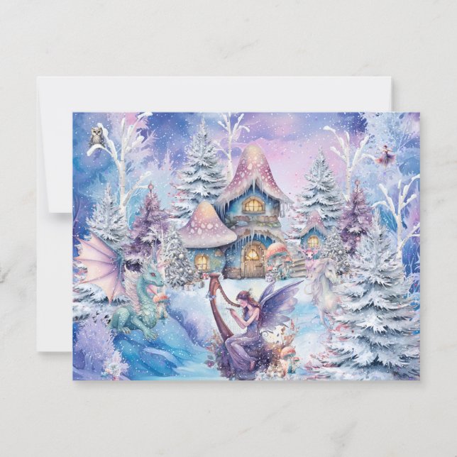 Magical and Whimsical Christmas Fairy Holiday Card (Front)