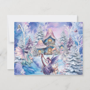 Magical and Whimsical Christmas Fairy Holiday Card