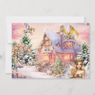 Magical and Whimsical Christmas Fairy Holiday Card